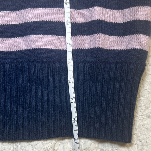 Kate Spade Navy and Pink Striped Sweater with Yellow Accent size S - Picture 5 of 7